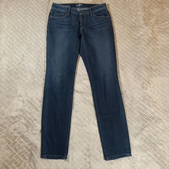 LOFT Denim - Ann Taylor Loft Womens 26 Denim Jeans Blue Curvy Skinny Dark Wash Low Rise